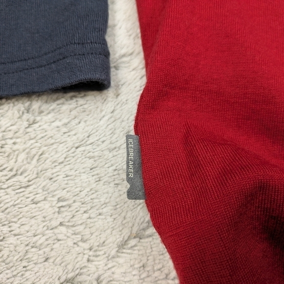 Icebreaker Jacket Men's L Red Navy Block Tech Pullover ½ Zip Merino 260 Body fit - Picture 3 of 10